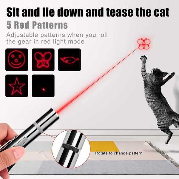 Cat Laser Toy Pet Chaser Tease Stick Training Exercise,  Interactive Cat Toys for Indoor Cats Dog